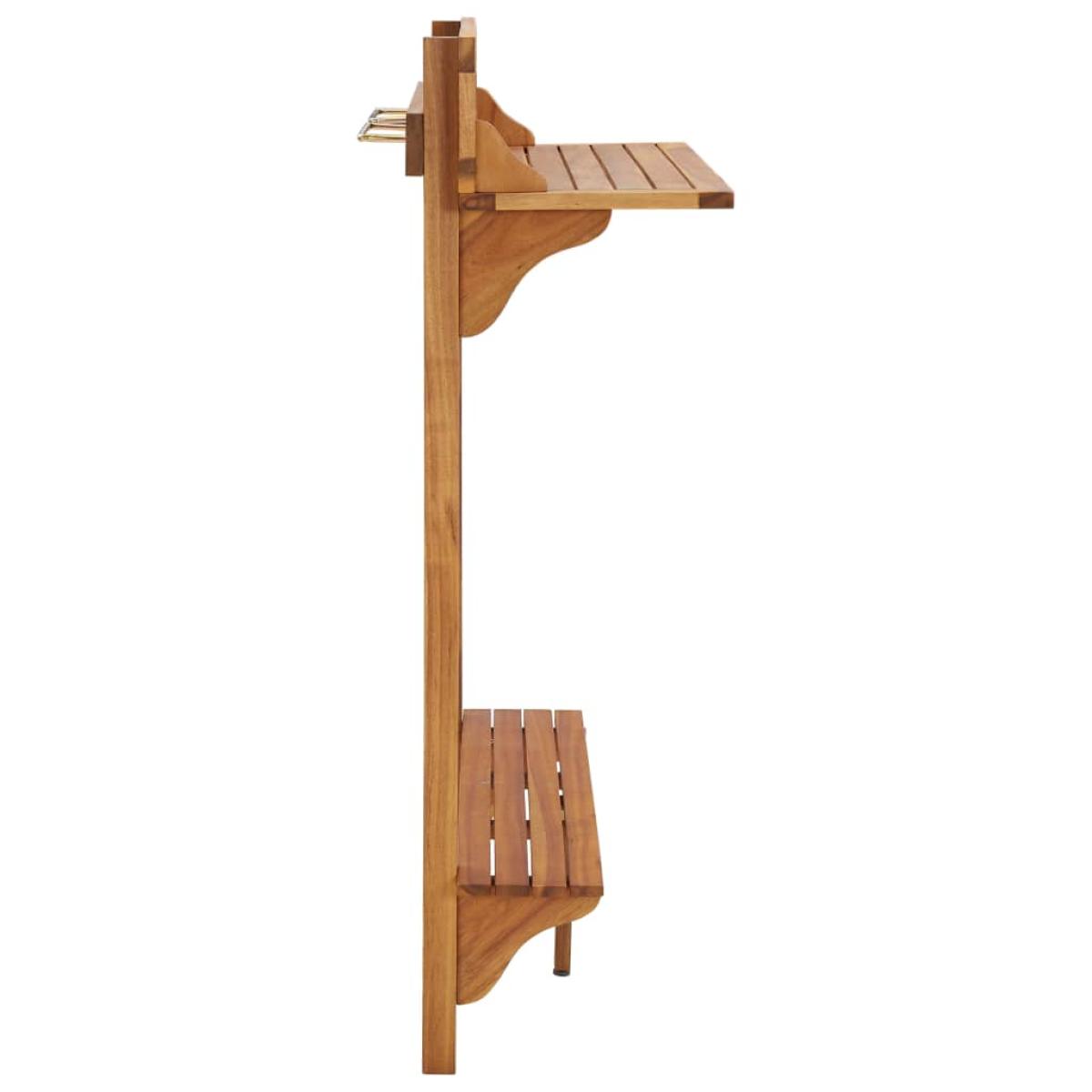 Mesa alta de balcón de madera de acacia maciza 90x37x122,5 cm