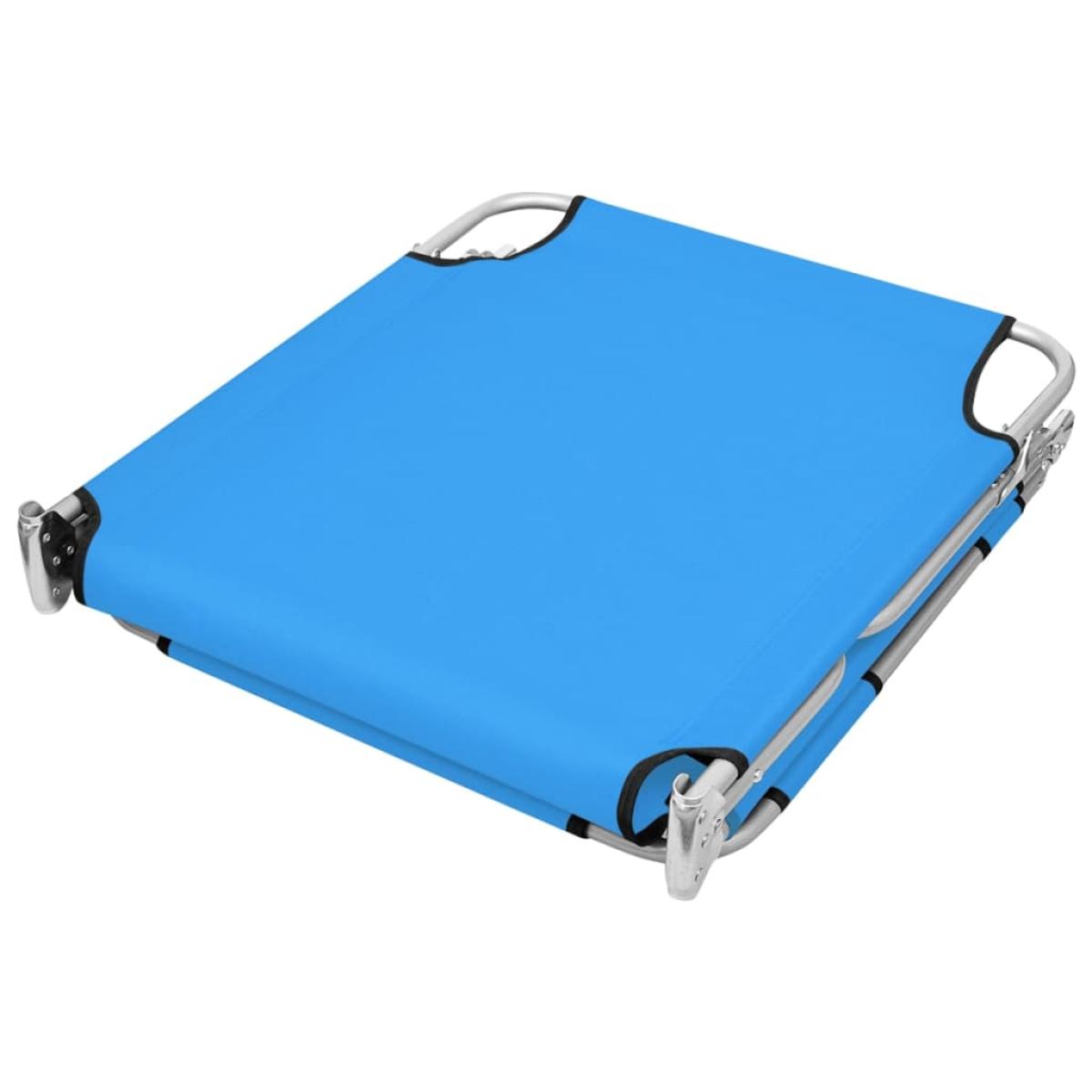 Tumbona plegable con cojín para la cabeza acero azul turquesa 