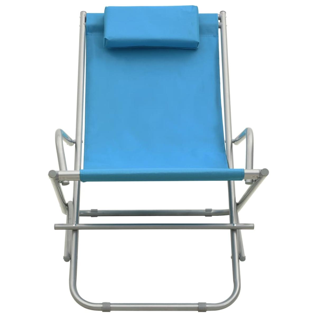 Sillas mecedoras 2 unidades acero azul 