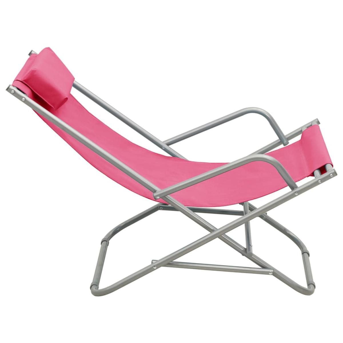 Sillas mecedoras 2 unidades acero rosa