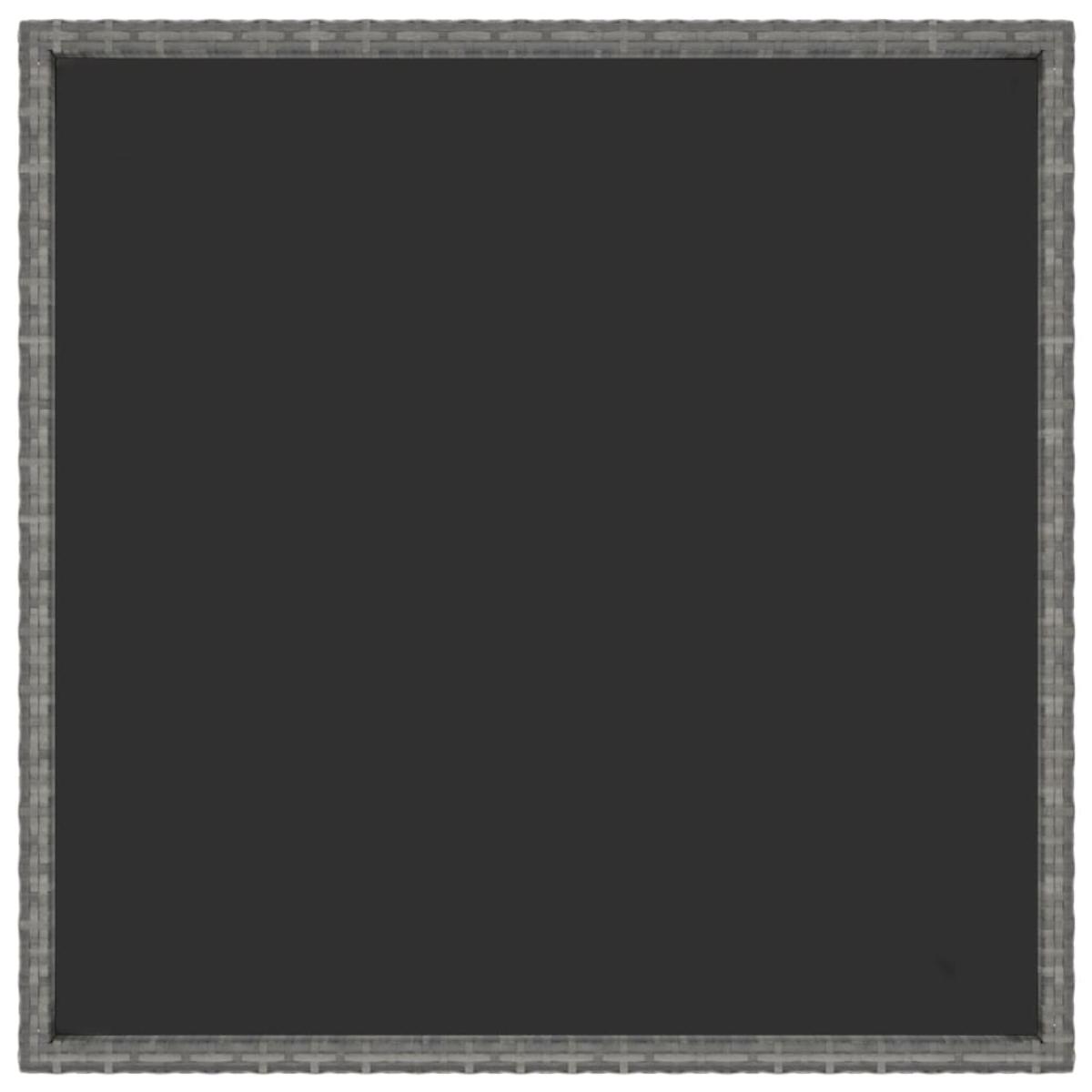 Mesa de jardín ratán sintético gris 90x90x75 cm