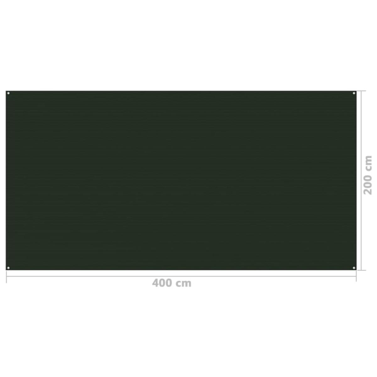 Alfombra para tienda de campaña verde oscuro 200x400 cm