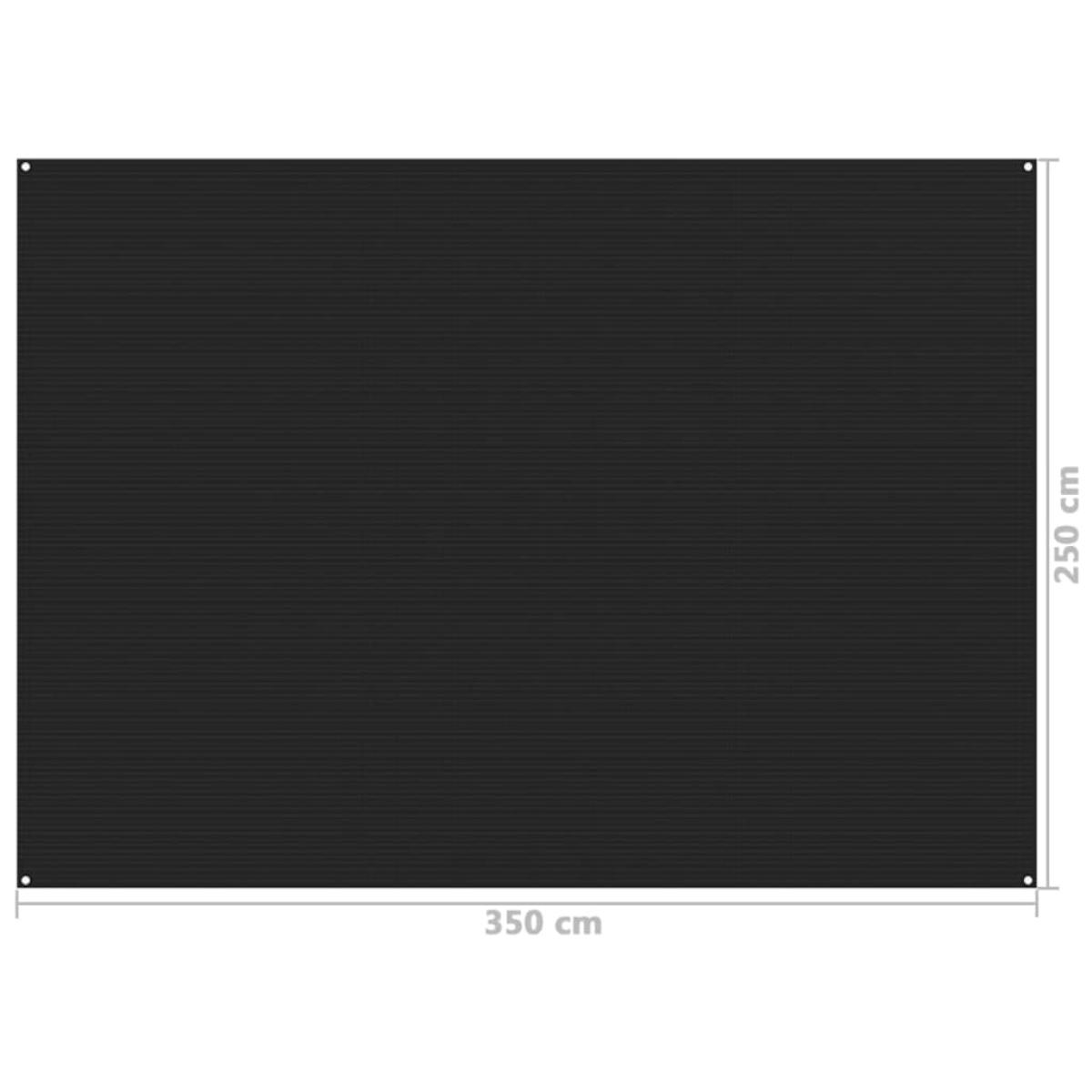 Alfombra de tienda de campaña negro 250x350 cm