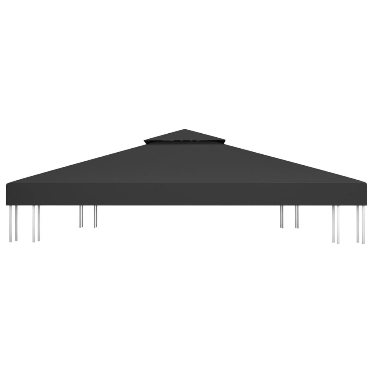 Toldo de cenador 2 niveles 310 g/m² 4x3 m negro