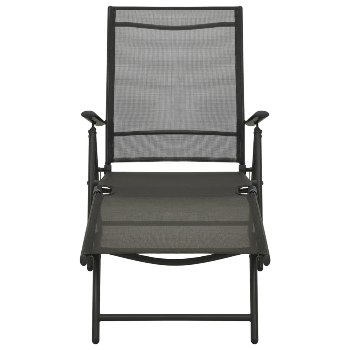 Set de muebles de jardín 3 piezas textilene aluminio negro
