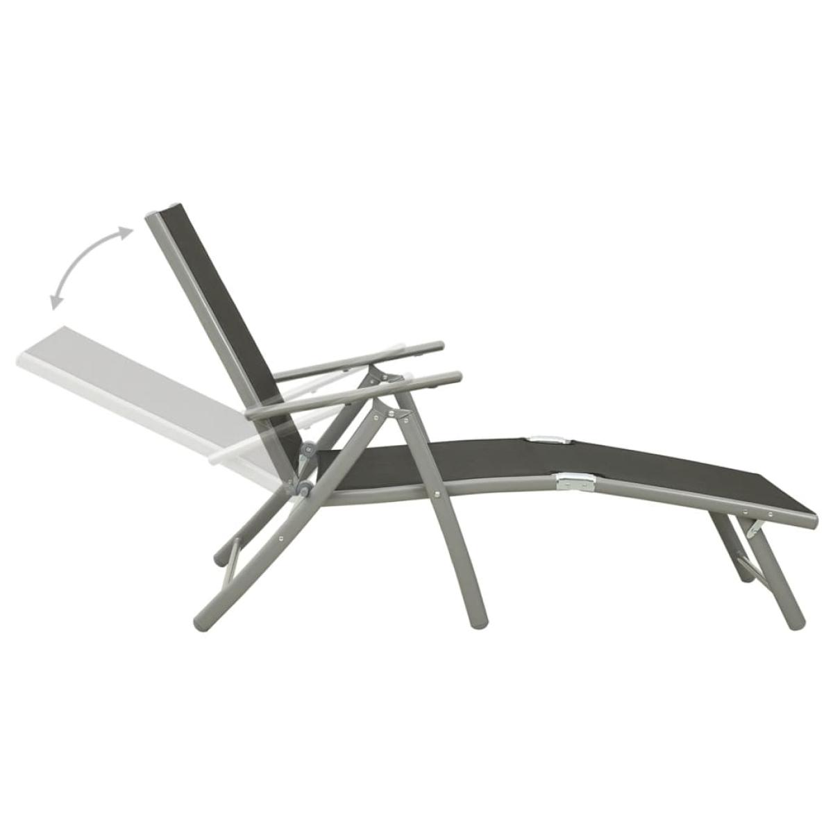 Set de muebles de jardín 3 piezas textilene aluminio plateado