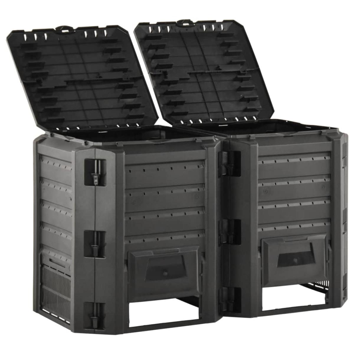 Compostador de jardín negro 800 L