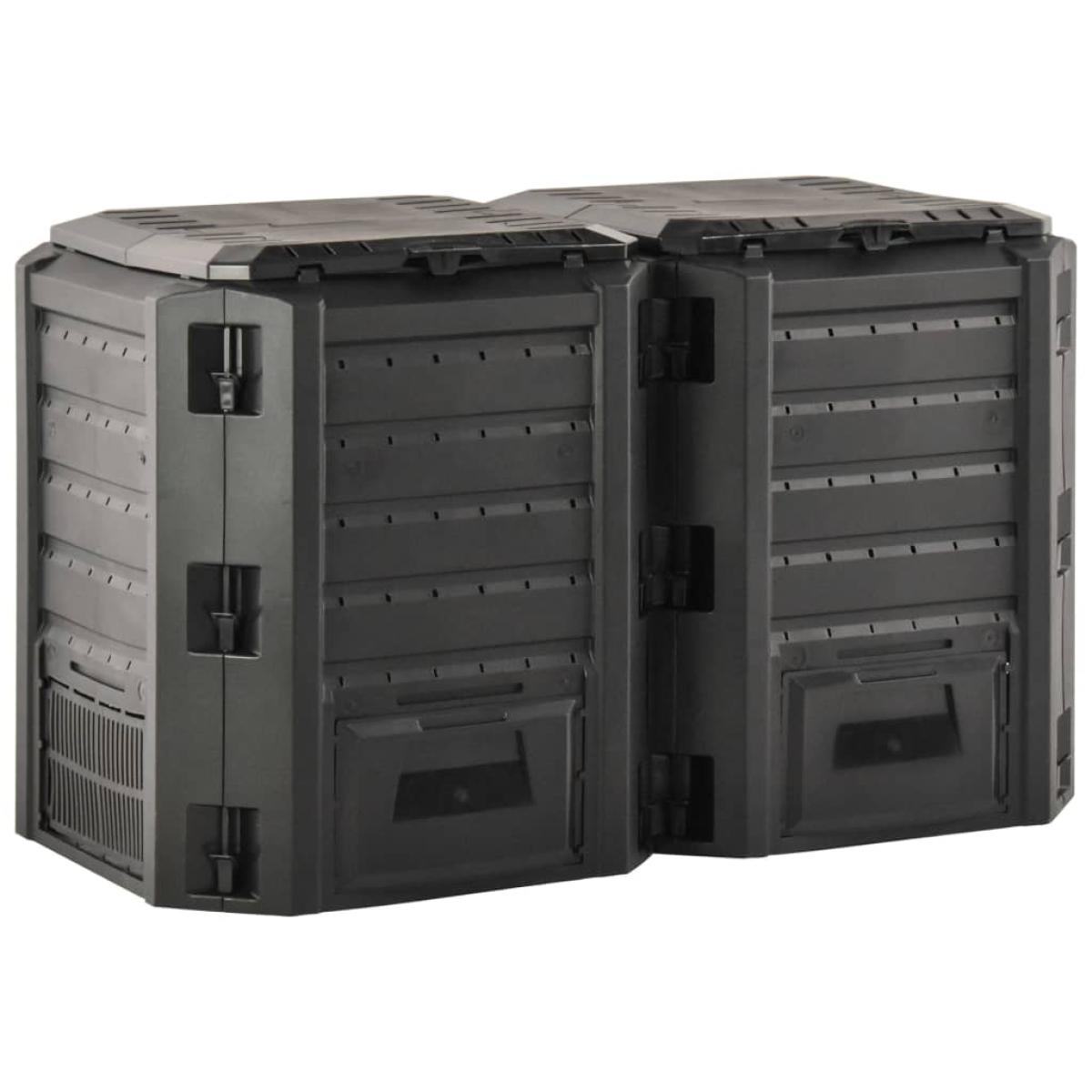 Compostador de jardín negro 800 L