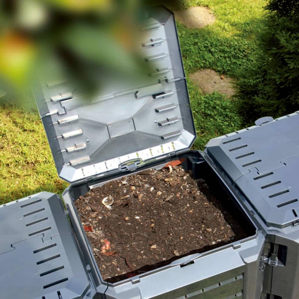 Compostador de jardín negro 800 L