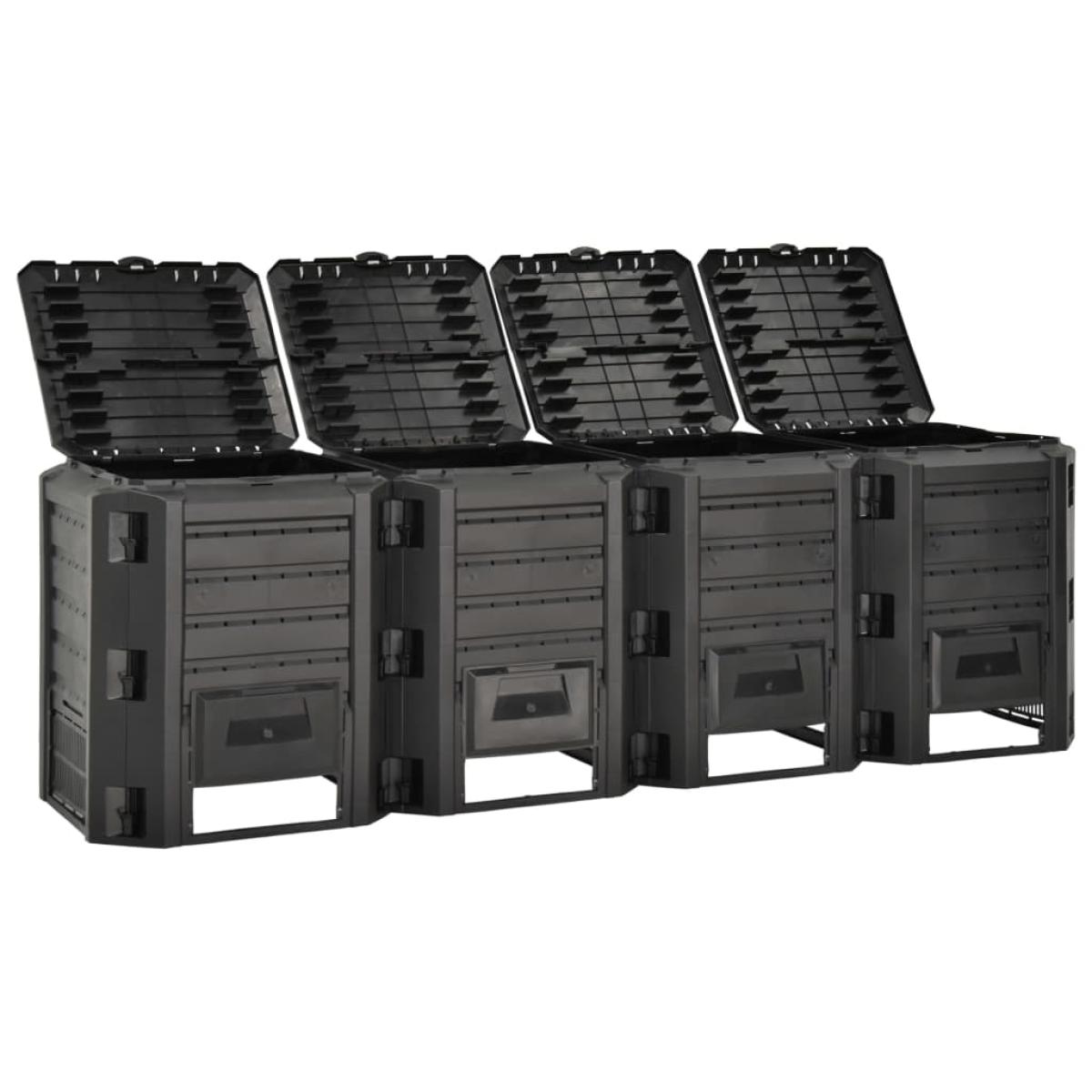 Compostador de jardín negro 1600 L