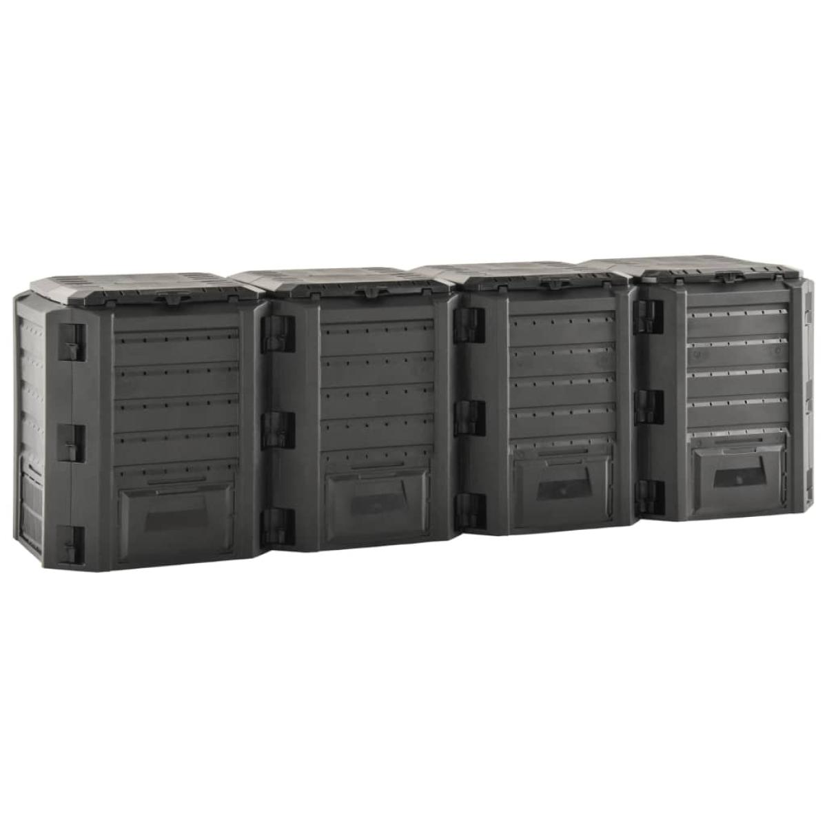 Compostador de jardín negro 1600 L