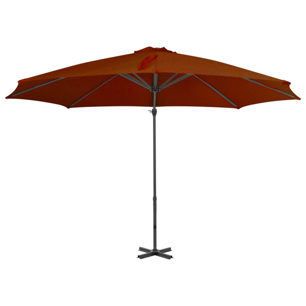 Sombrilla voladiza con palo de aluminio terracota 300 cm