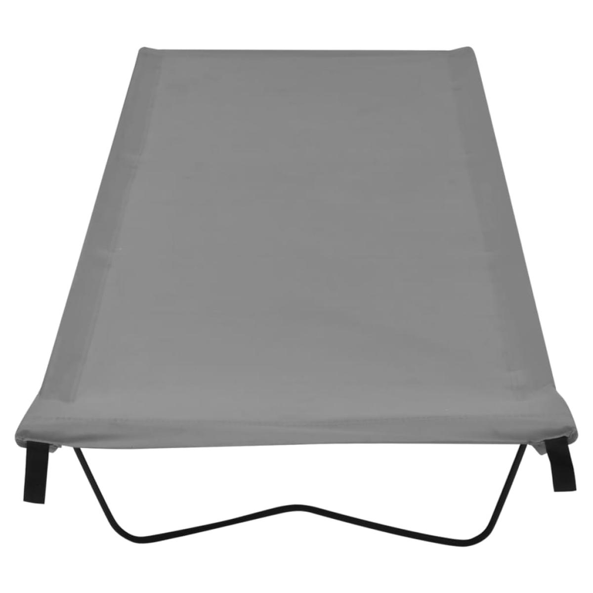 Cama de camping tela Oxford y acero gris 180x60x19 cm