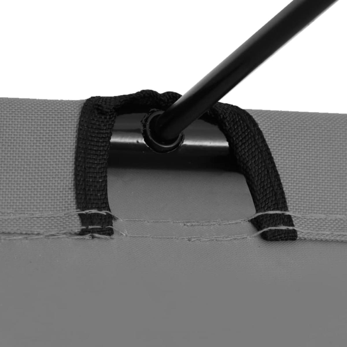 Cama de camping tela Oxford y acero gris 180x60x19 cm