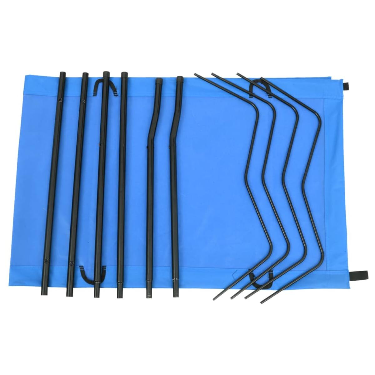 Camas de camping 2 uds tela Oxford y acero azul 180x60x19 cm