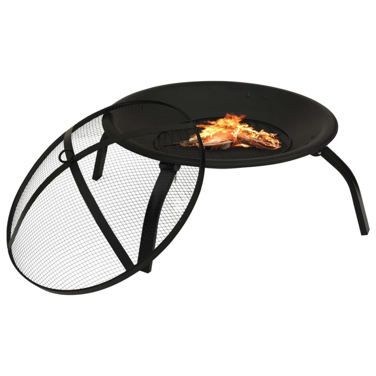 Brasero y barbacoa 2 en 1 con atizador acero 56x56x49 cm