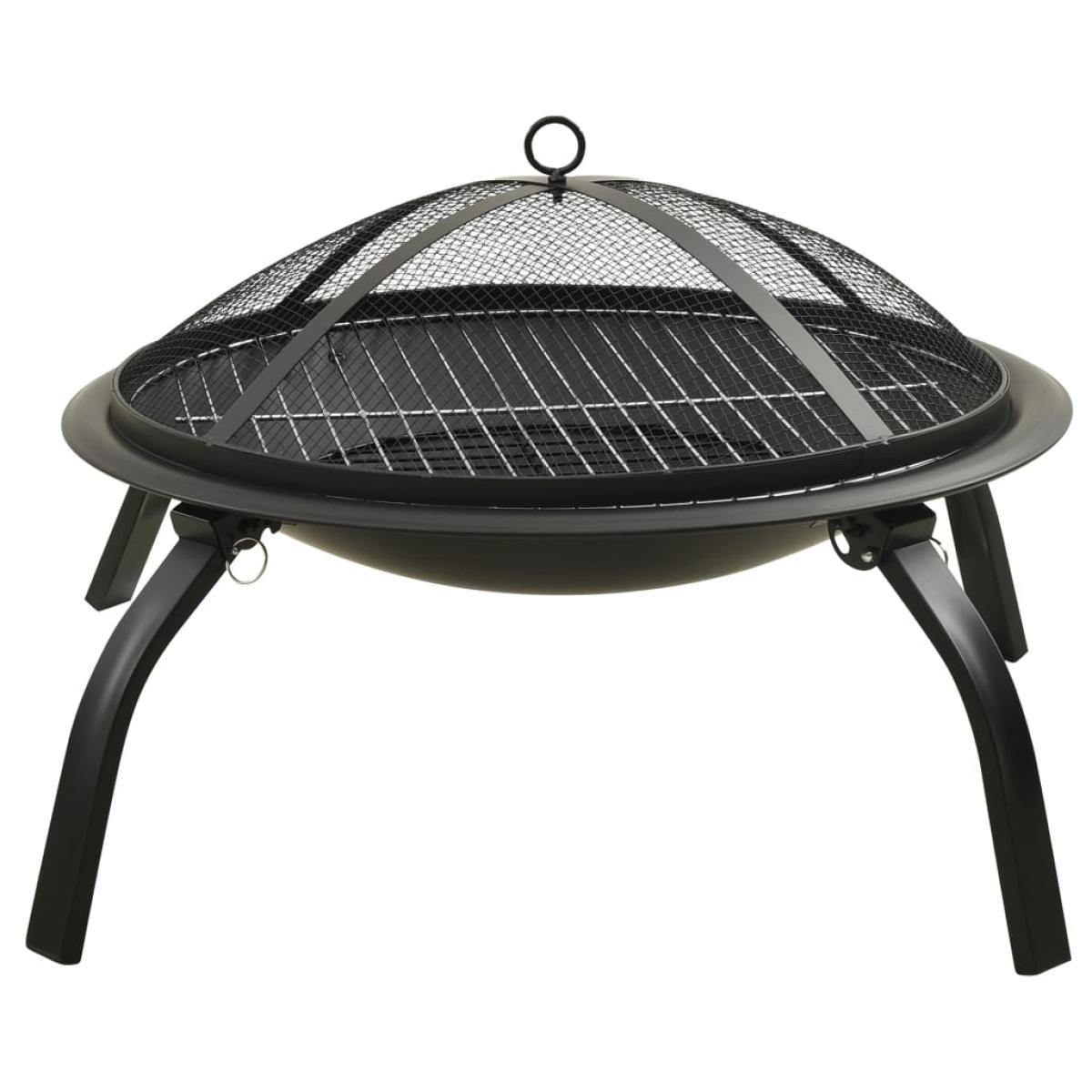 Brasero y barbacoa 2 en 1 con atizador acero 56x56x49 cm