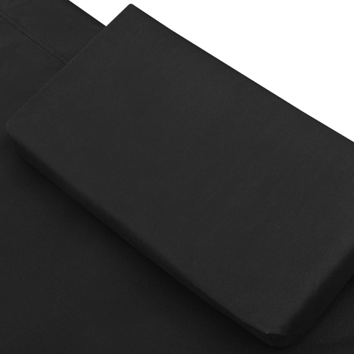 Tumbona doble de exterior de tela negro