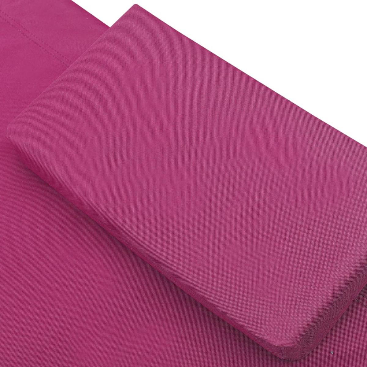 Tumbona doble de exterior de tela rosa