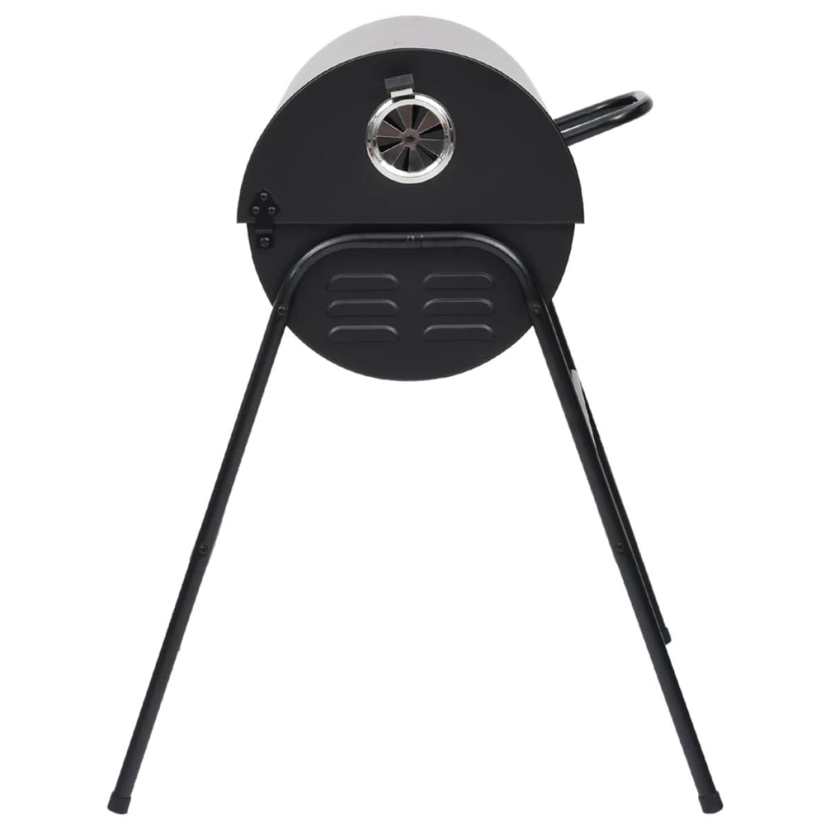Parrilla barril 2 rejillas de cocción negro acero 80x95x90 cm