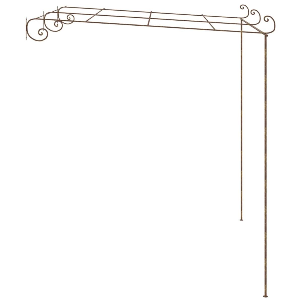 Pérgola de jardín marrón antiguo 3x3x2,5 m hierro