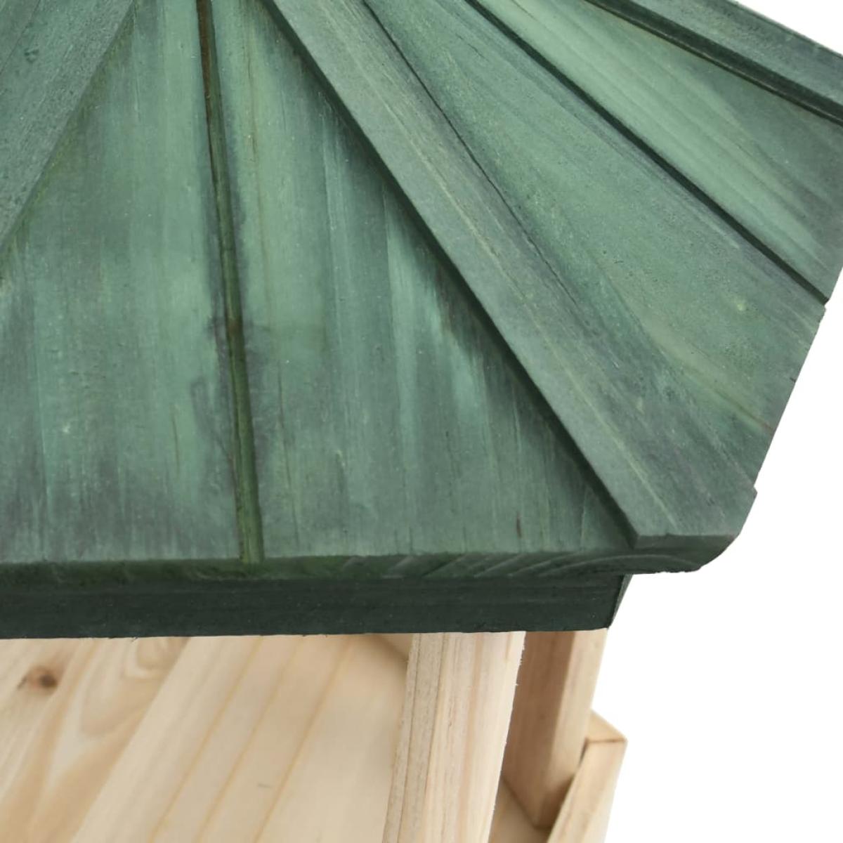 Comedero para pájaros de pie madera maciza de abeto 33x106 cm