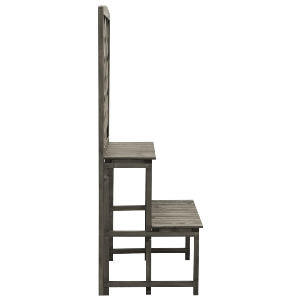 Soporte de plantas y enrejado abeto macizo gris 70x42x120 cm