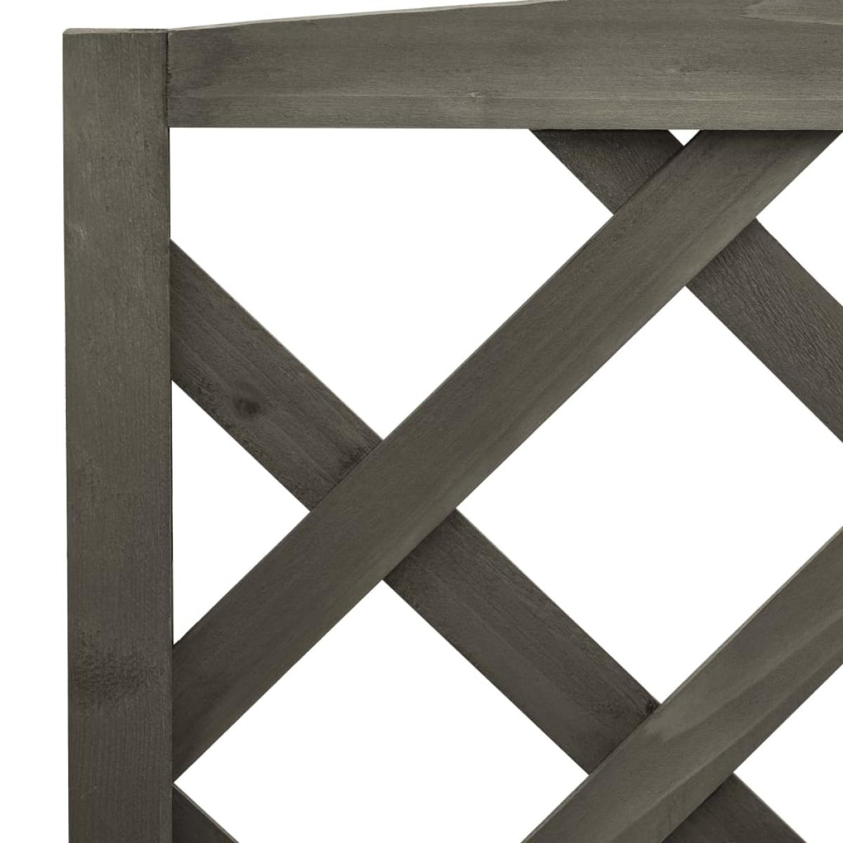 Soporte de plantas y enrejado abeto macizo gris 70x42x120 cm