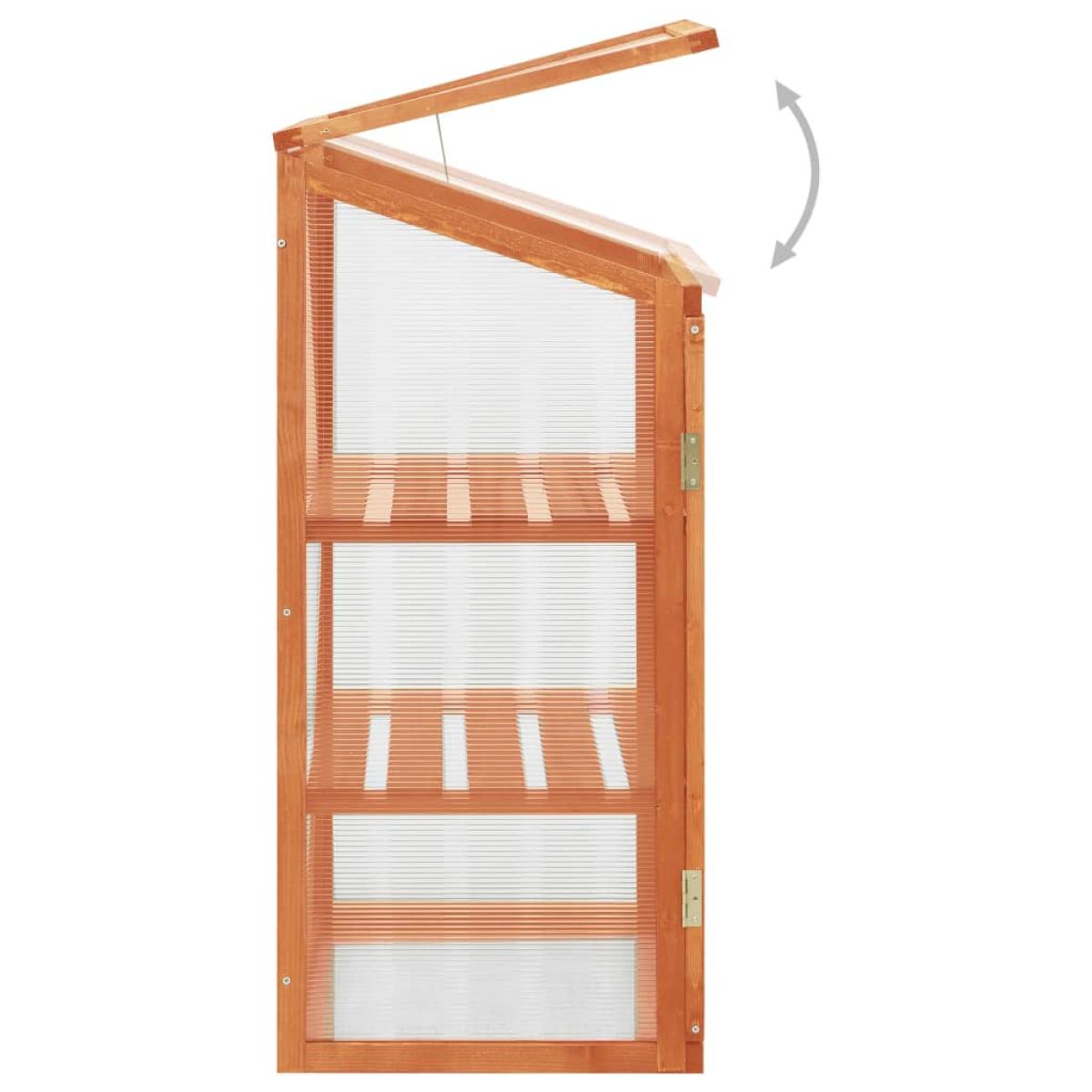 Invernadero de madera de abeto 60x45x100 cm