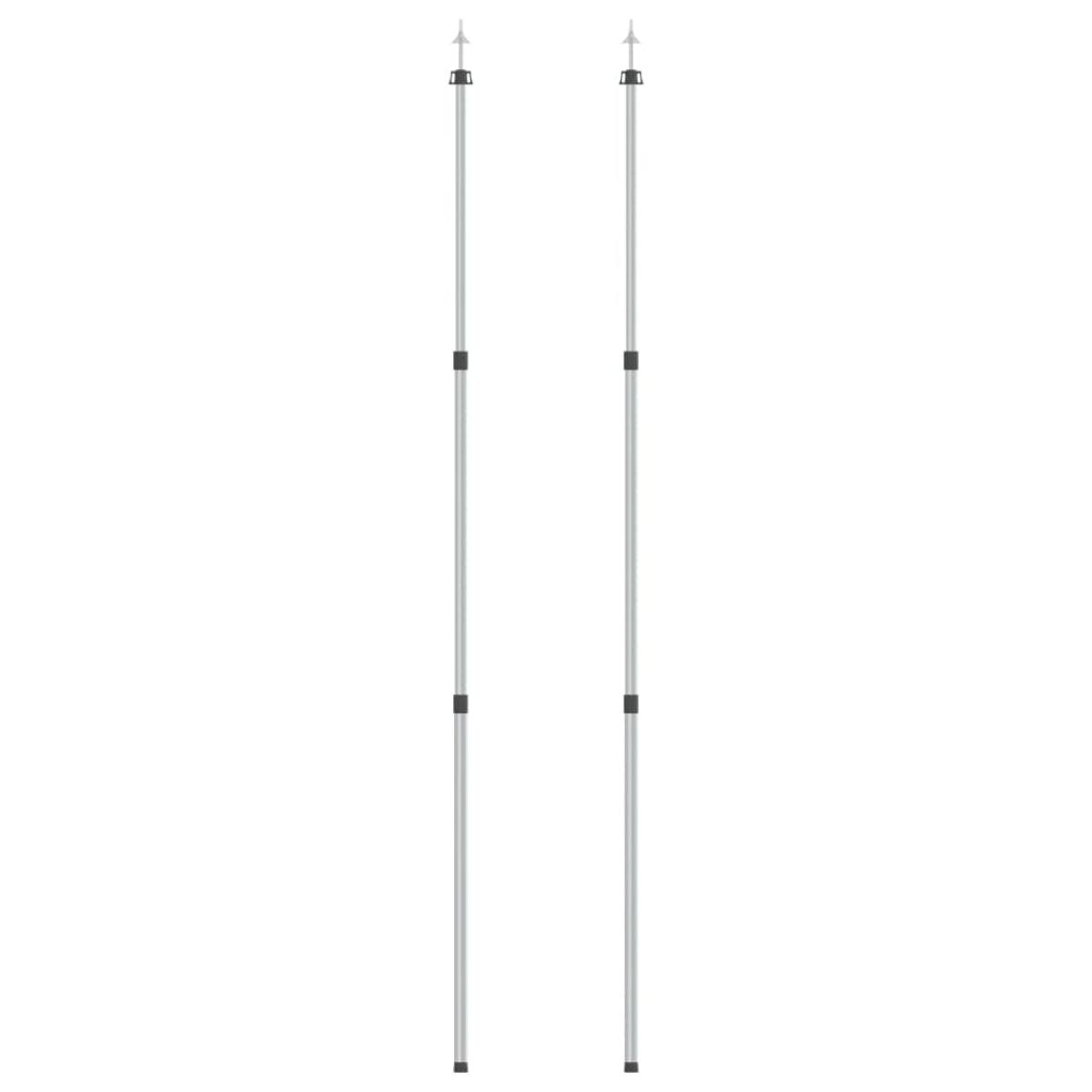 Postes telescópicos de toldo 2 uds acero galvanizado 102-260 cm