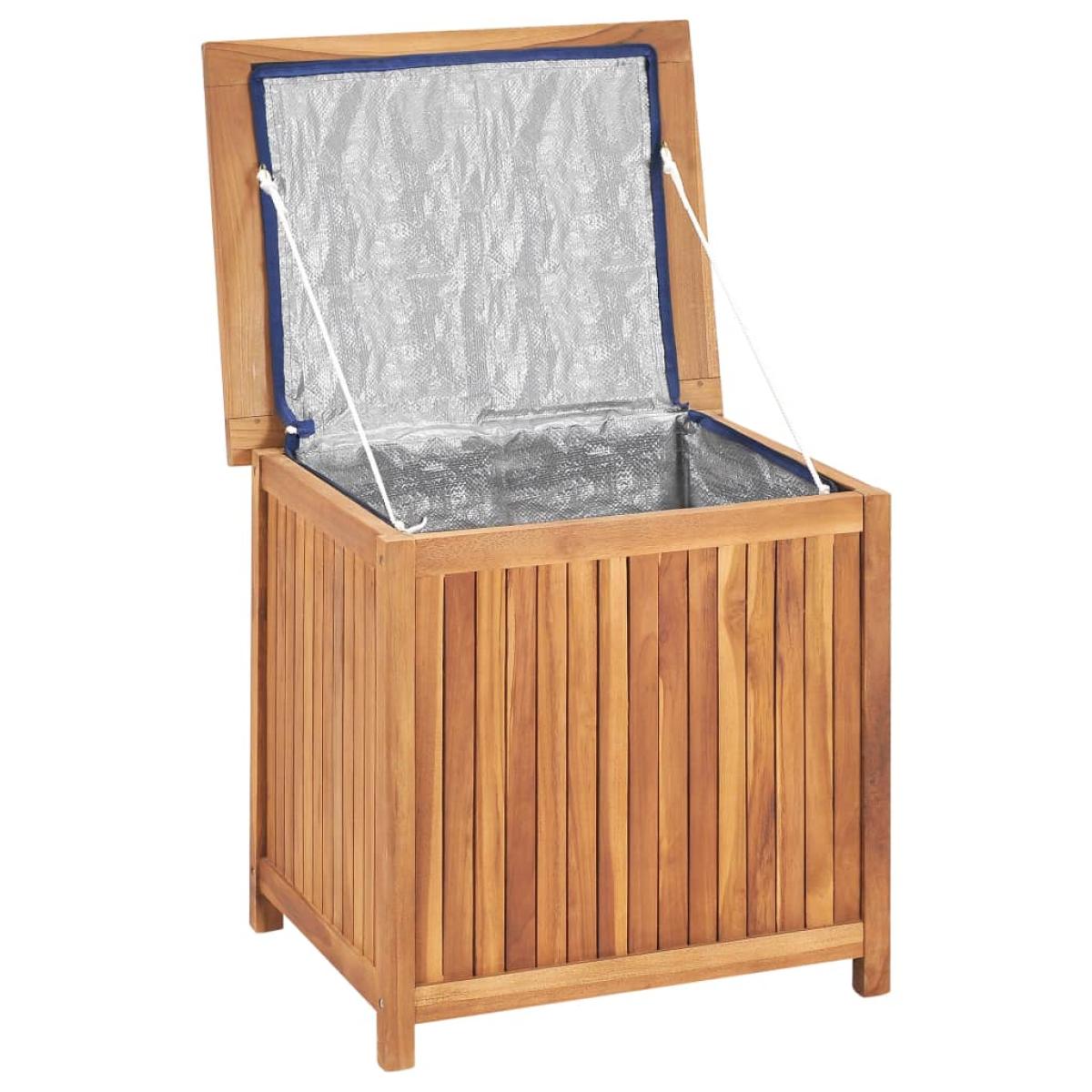 Caja de almacenaje de jardín 60x50x58 cm madera maciza de teca