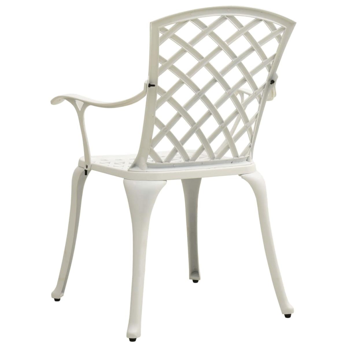 Sillas de jardín 4 unidades aluminio fundido blanco