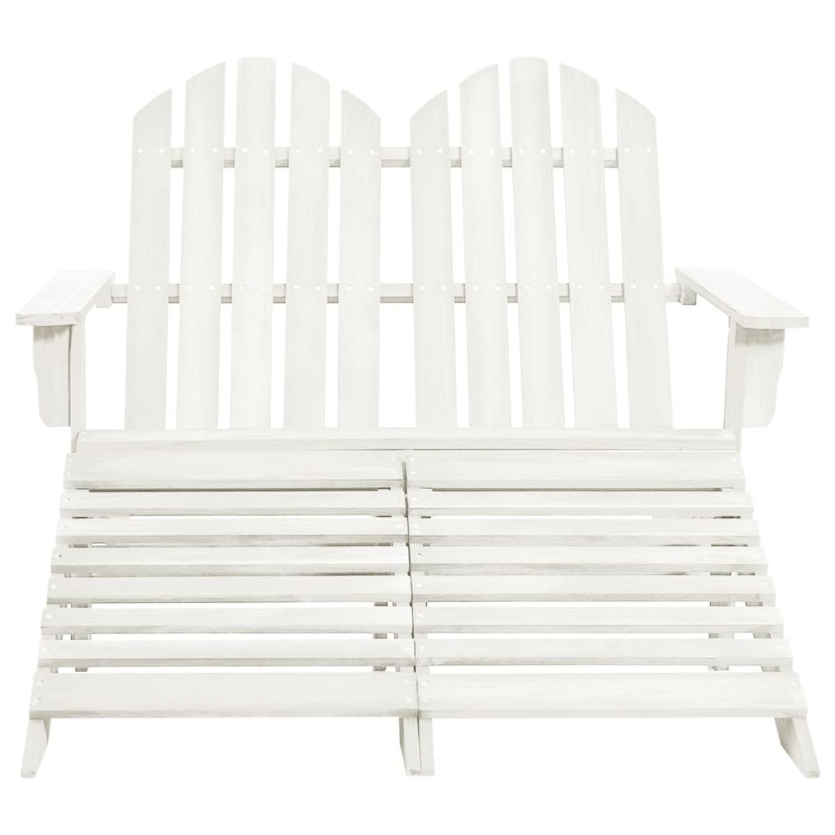 Otomana Adirondack de jardín 2 plazas madera de abeto blanco