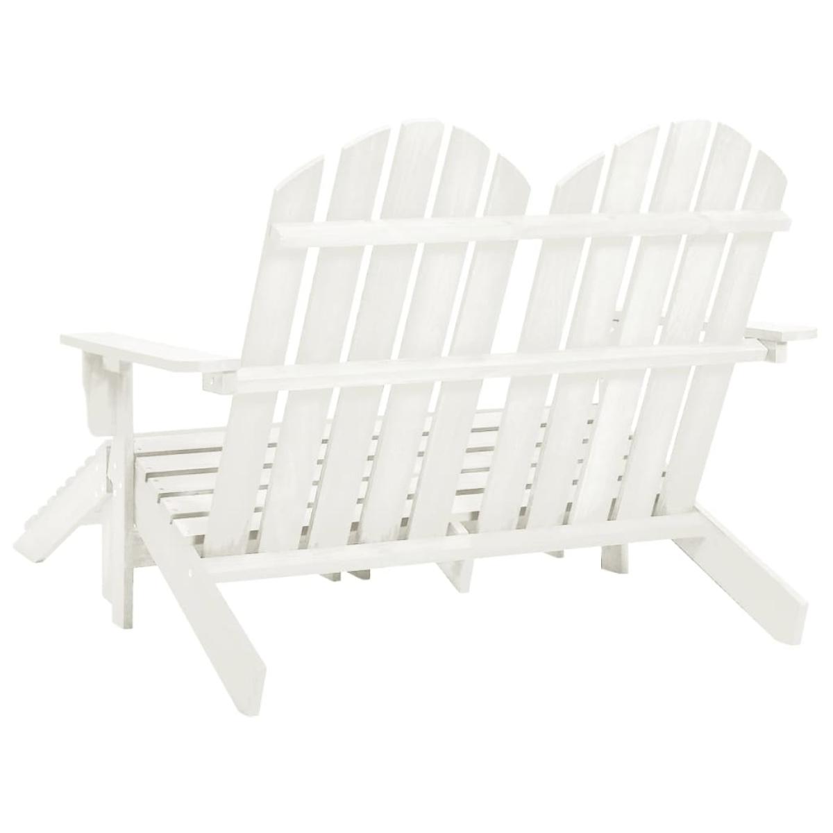 Otomana Adirondack de jardín 2 plazas madera de abeto blanco
