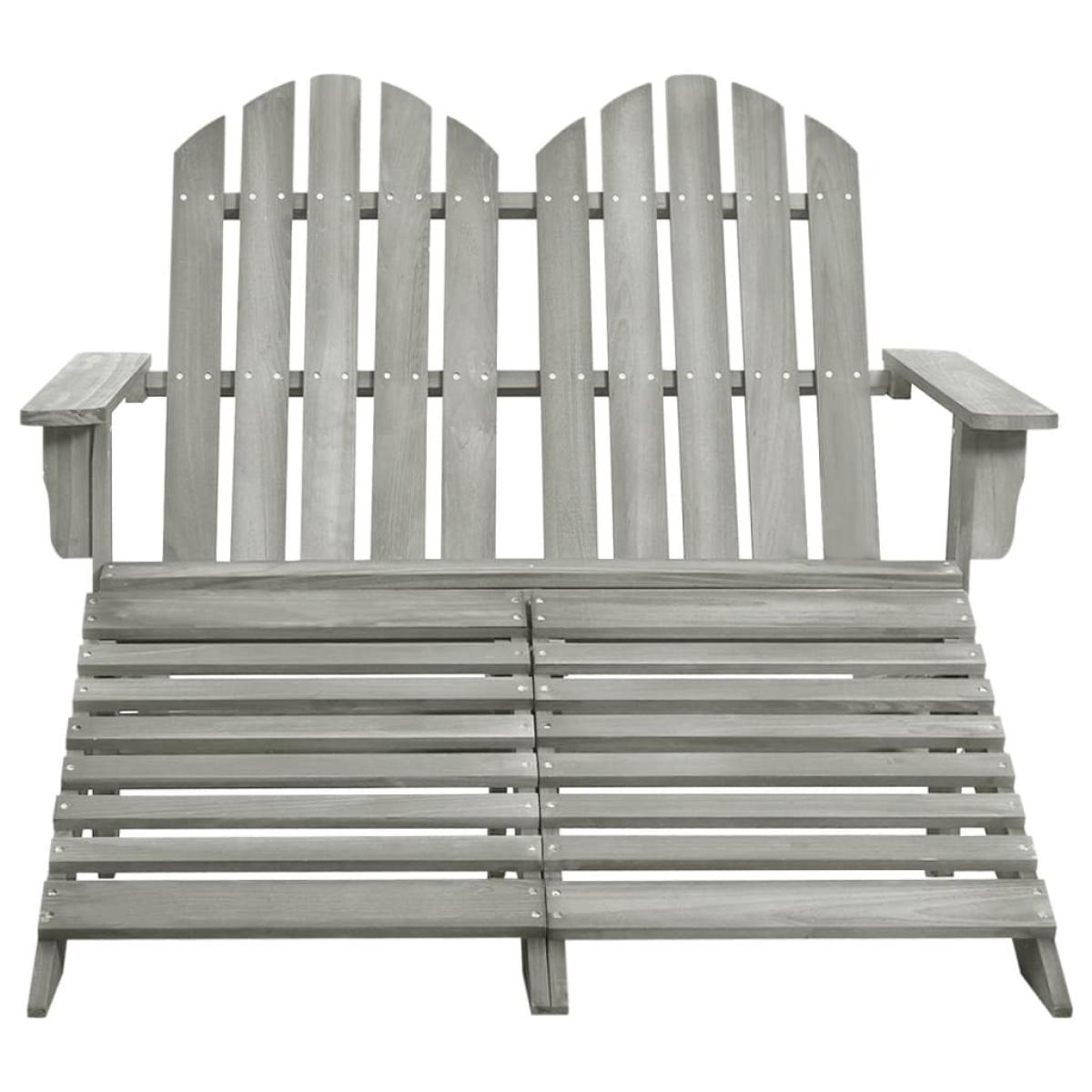 Otomana Adirondack de jardín 2 plazas madera de abeto gris