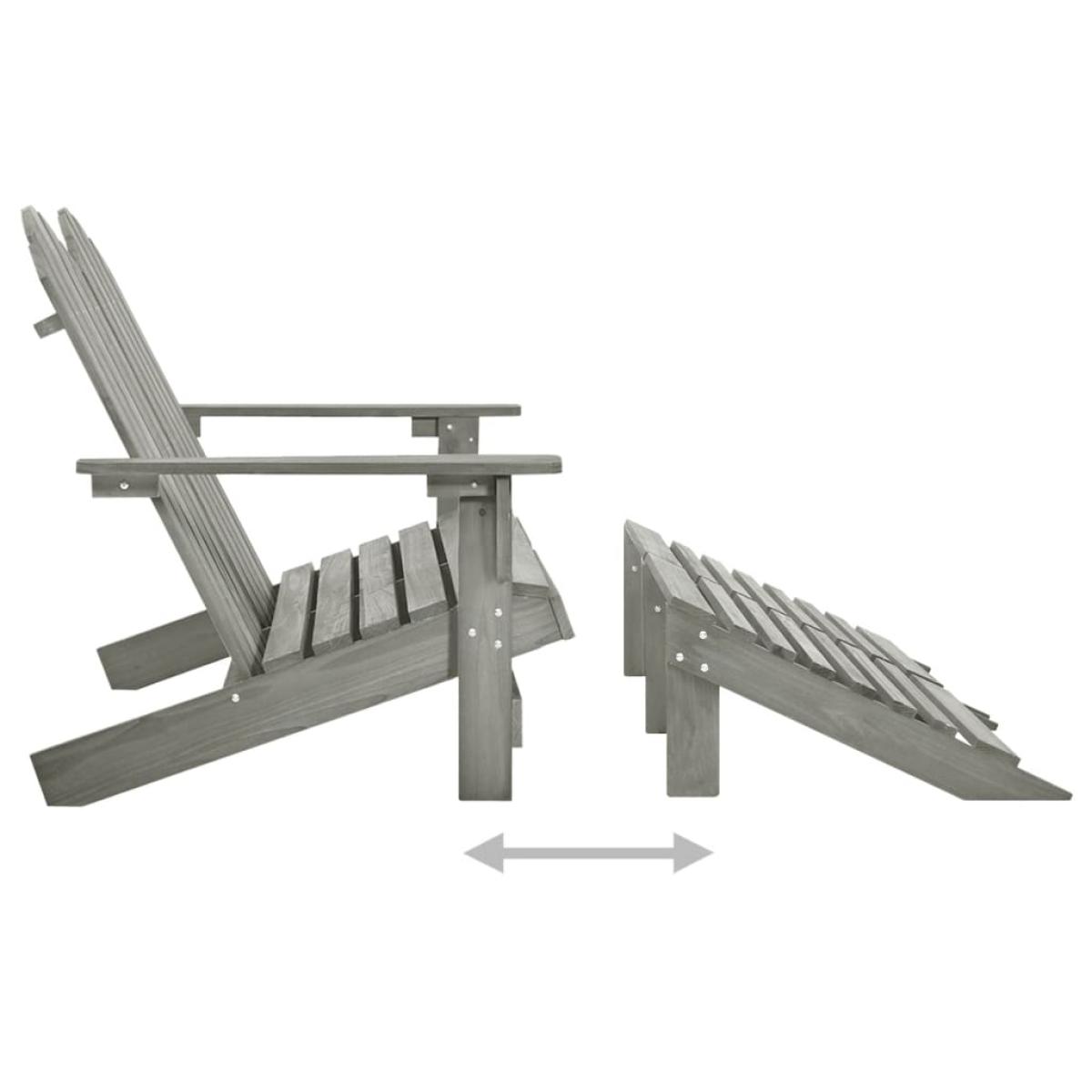 Otomana Adirondack de jardín 2 plazas madera de abeto gris