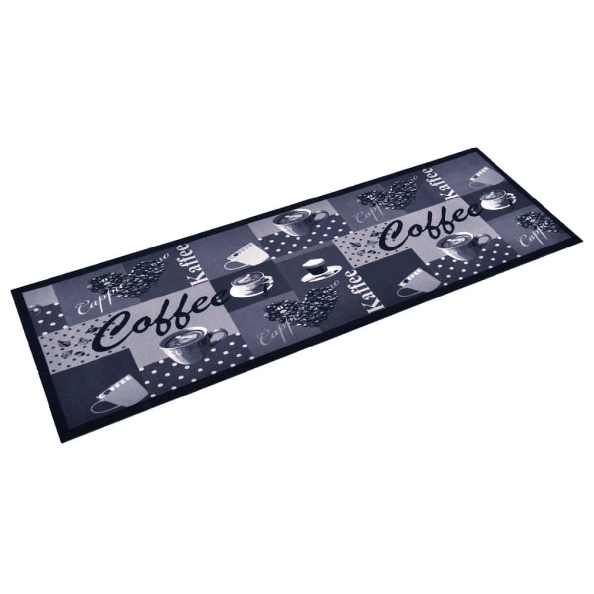 Alfombra de cocina lavable Coffee azul 60x180 cm
