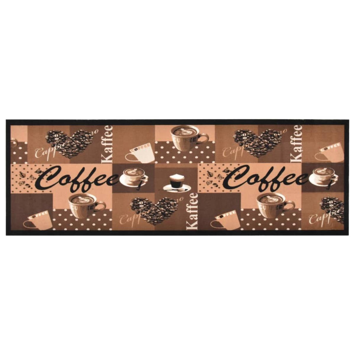 Alfombra de cocina lavable Coffee marrón 45x150 cm