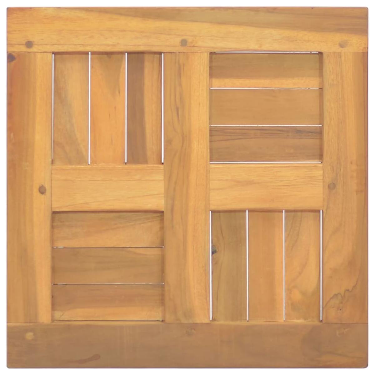 Tablero de mesa cuadrado madera maciza de teca 40x40x2,5 cm