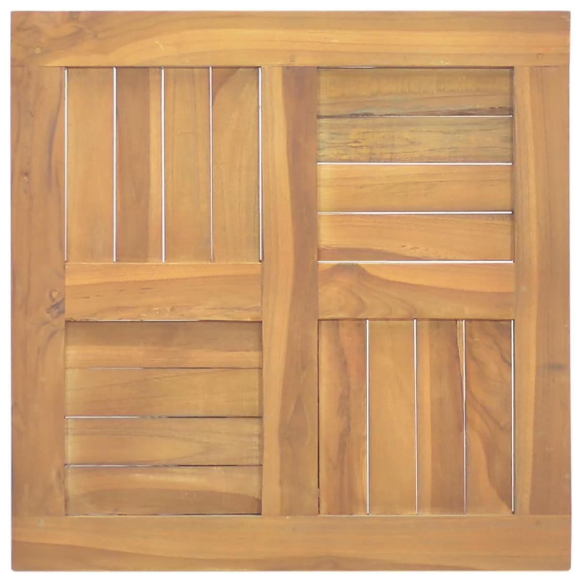 Tablero de mesa cuadrado madera maciza de teca 50x50x2,5 cm