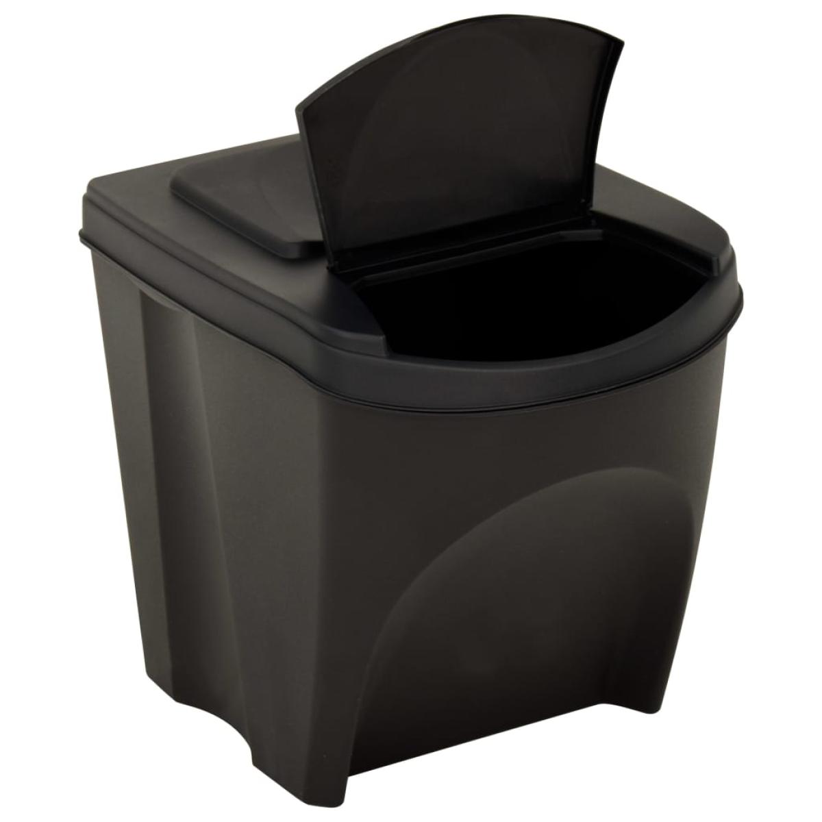 Cubos de basura apilables 3 piezas gris antracita 75 L 