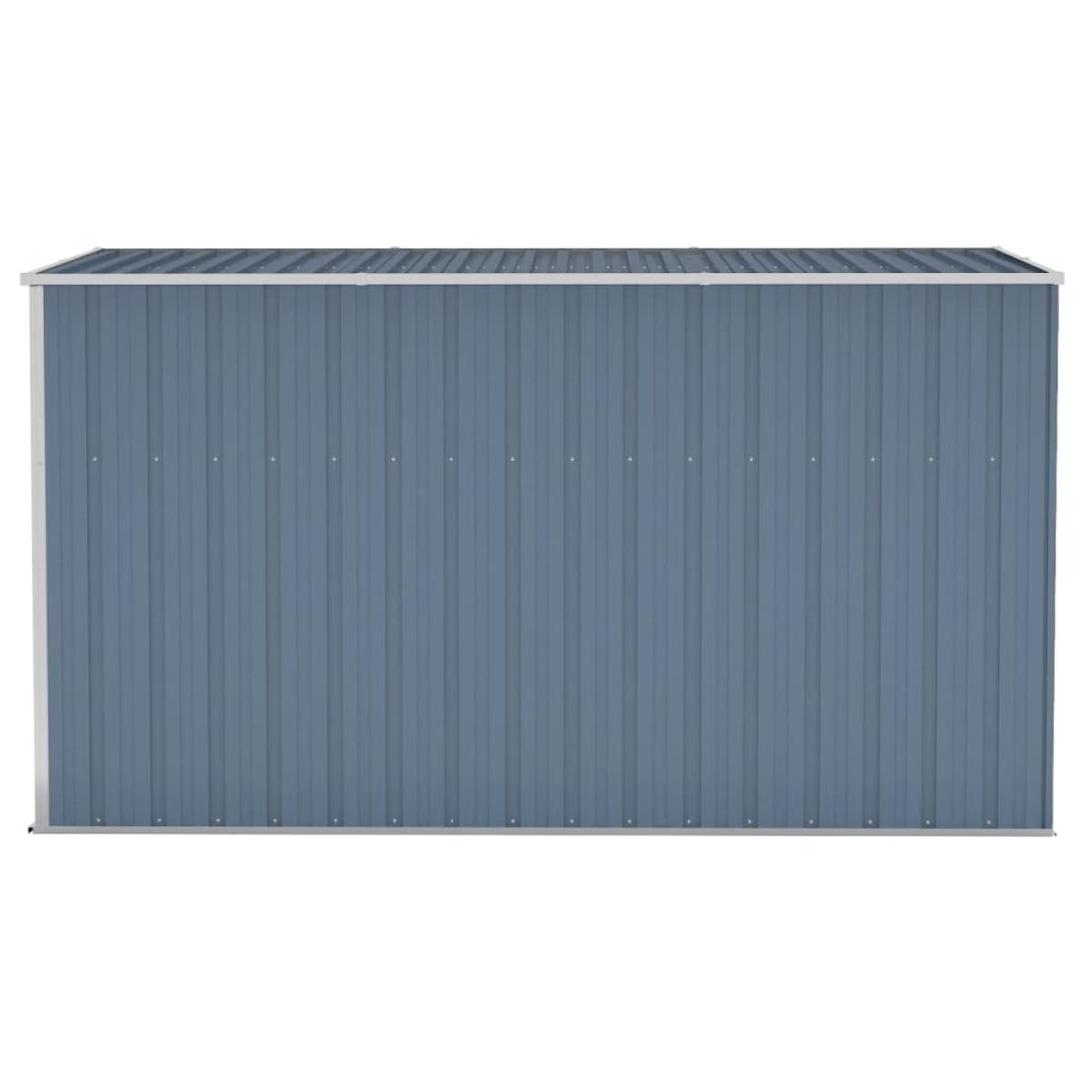 Cobertizo de jardín pared acero galvanizado gris 118x288x178 cm