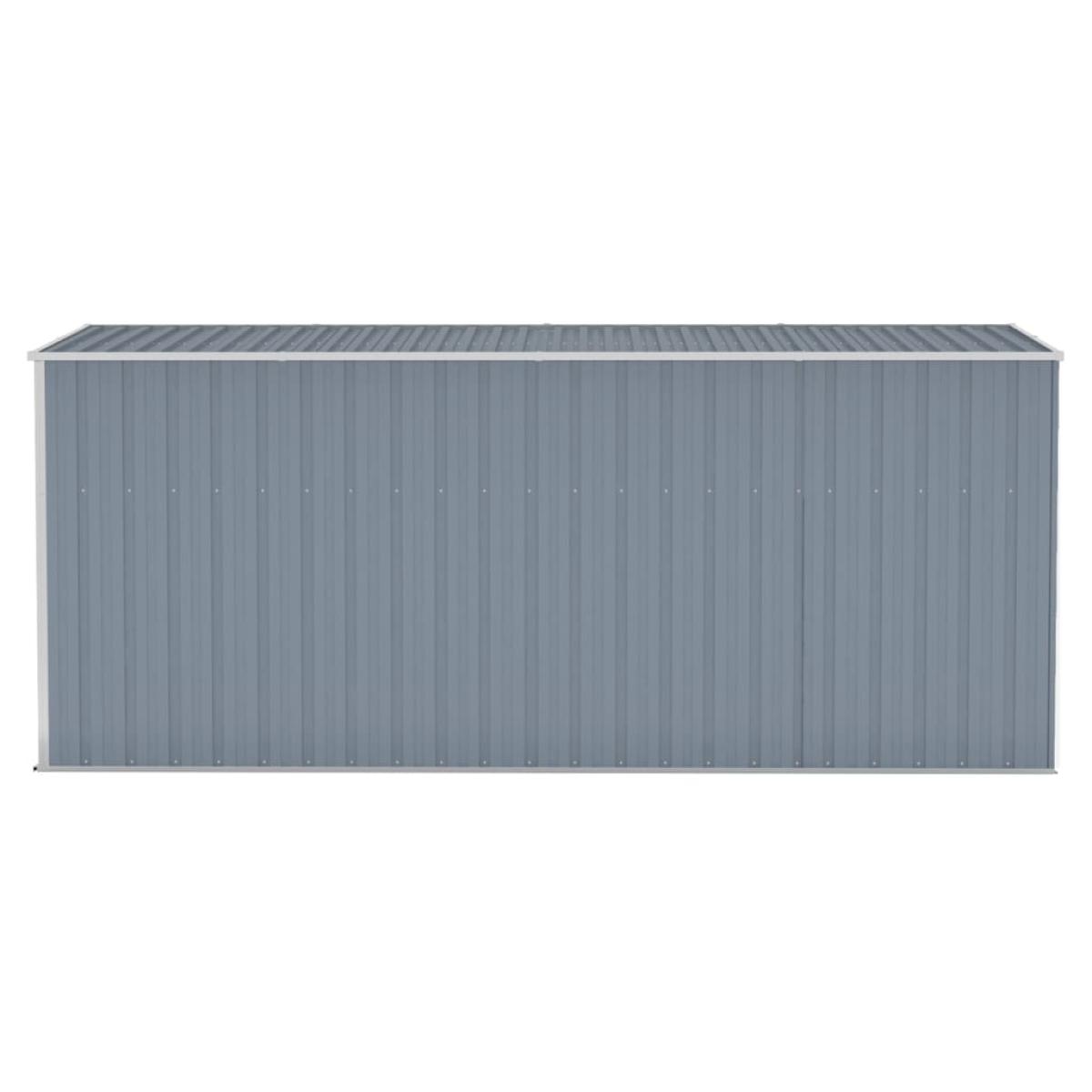 Cobertizo jardín pared acero galvanizado gris 118x382x178  cm