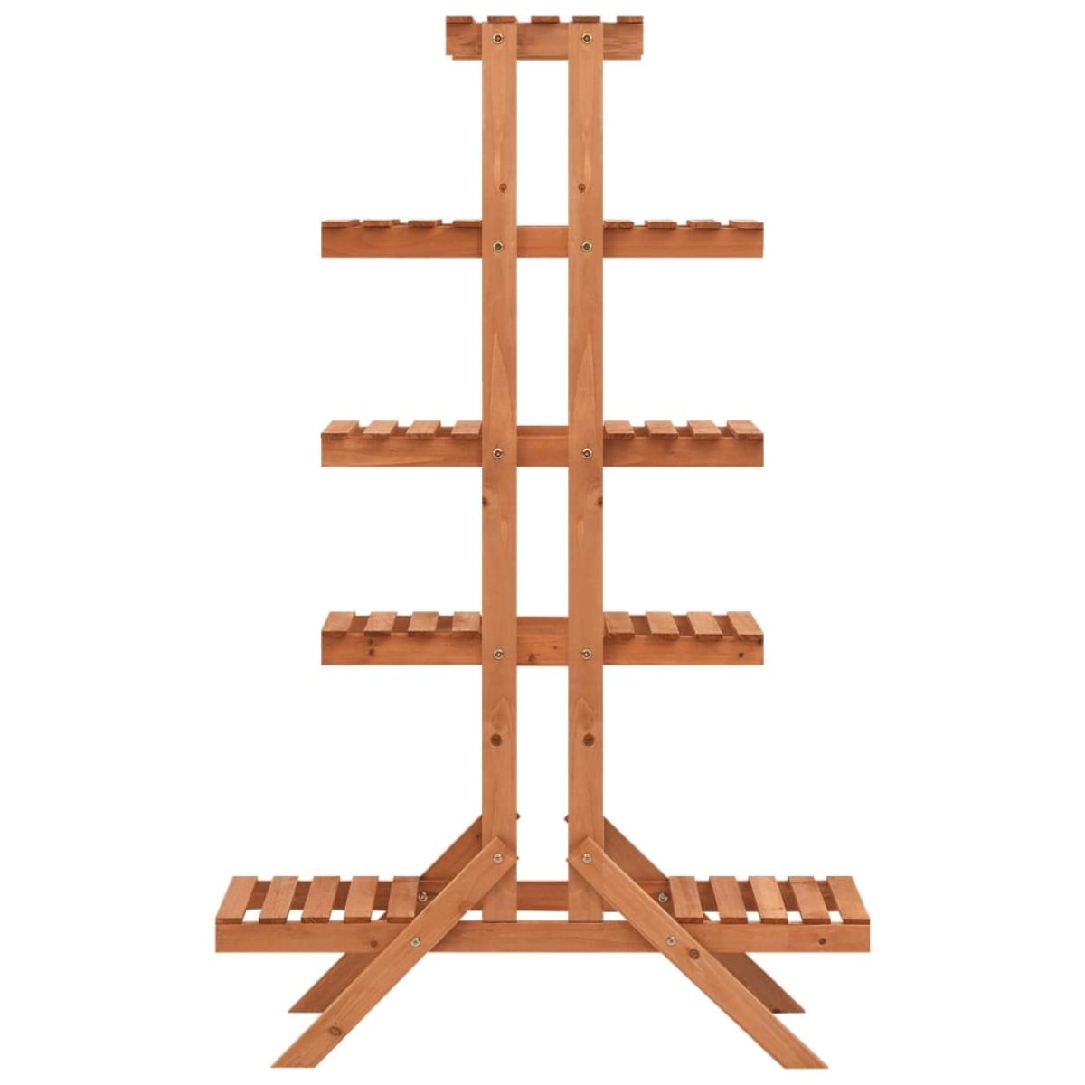 Soporte para plantas de madera maciza de abeto 83x25x132 cm