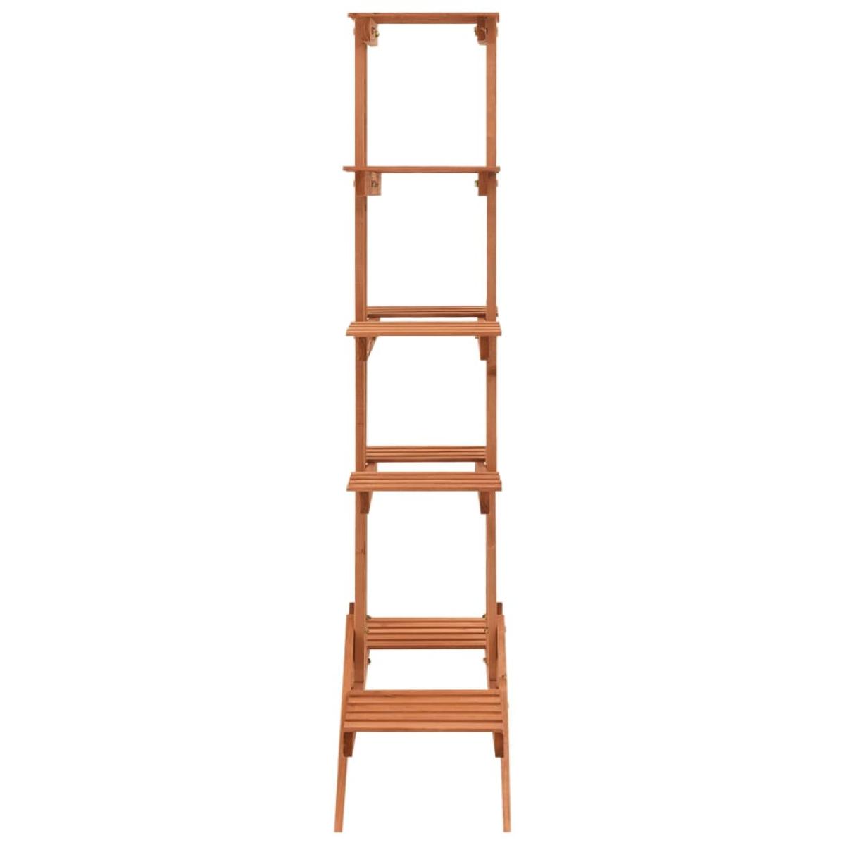 Soporte para plantas de madera maciza de abeto 83x25x132 cm