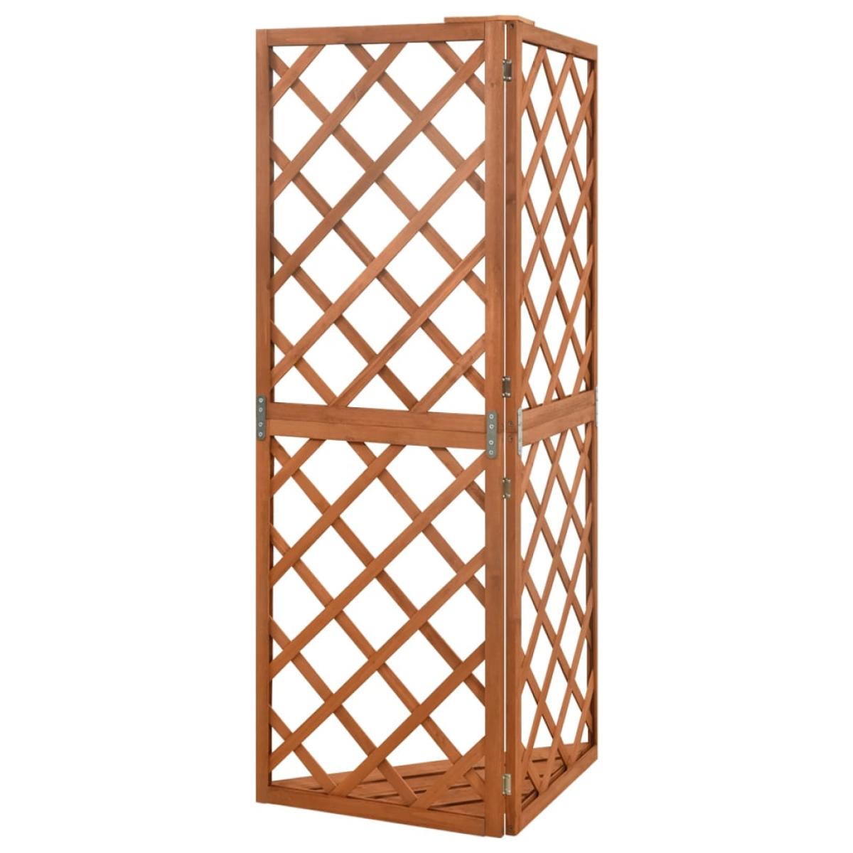 Enrejado de esquina madera maciza de abeto 50x50x145 cm