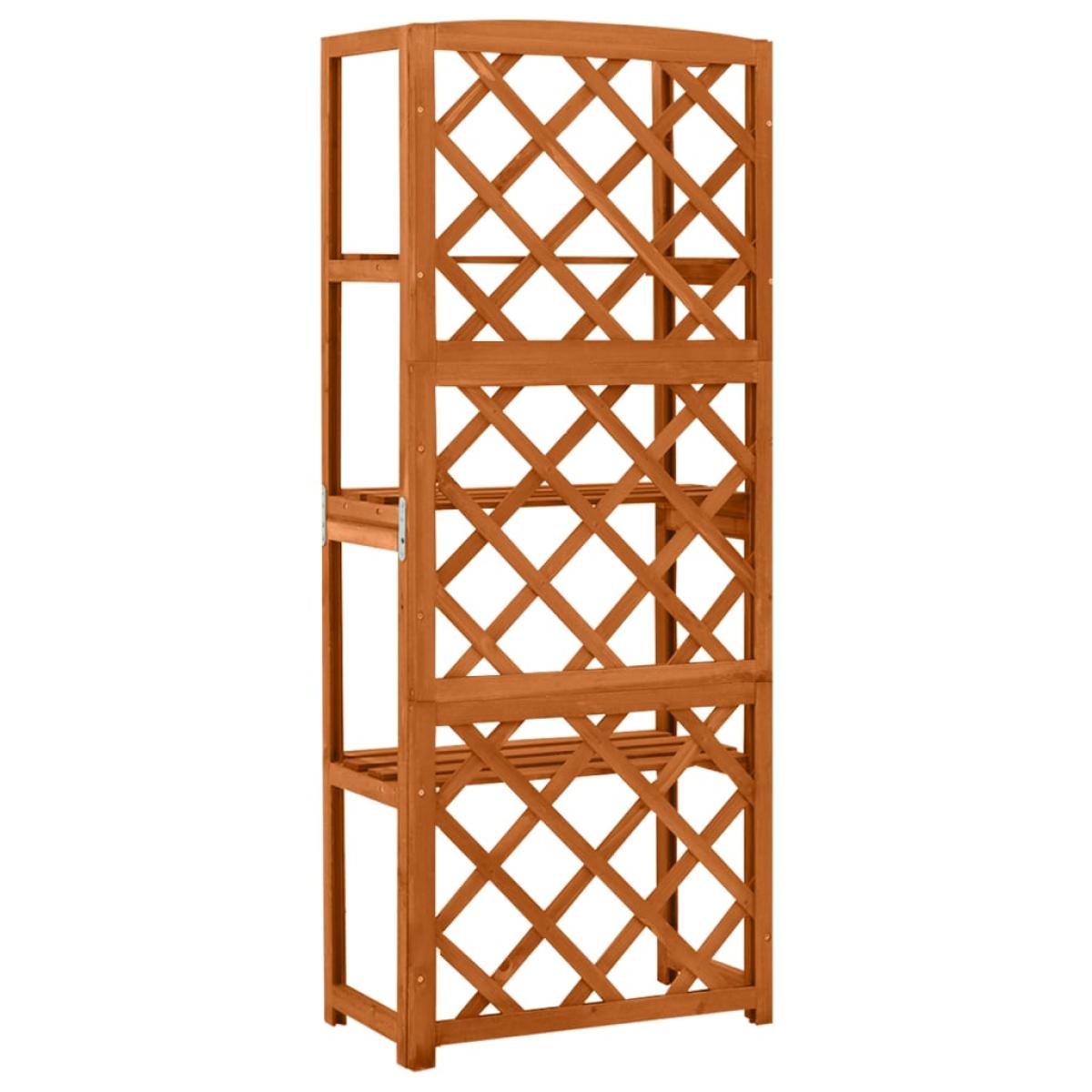 Enrejado con estantes madera maciza de abeto 55x30x140 cm