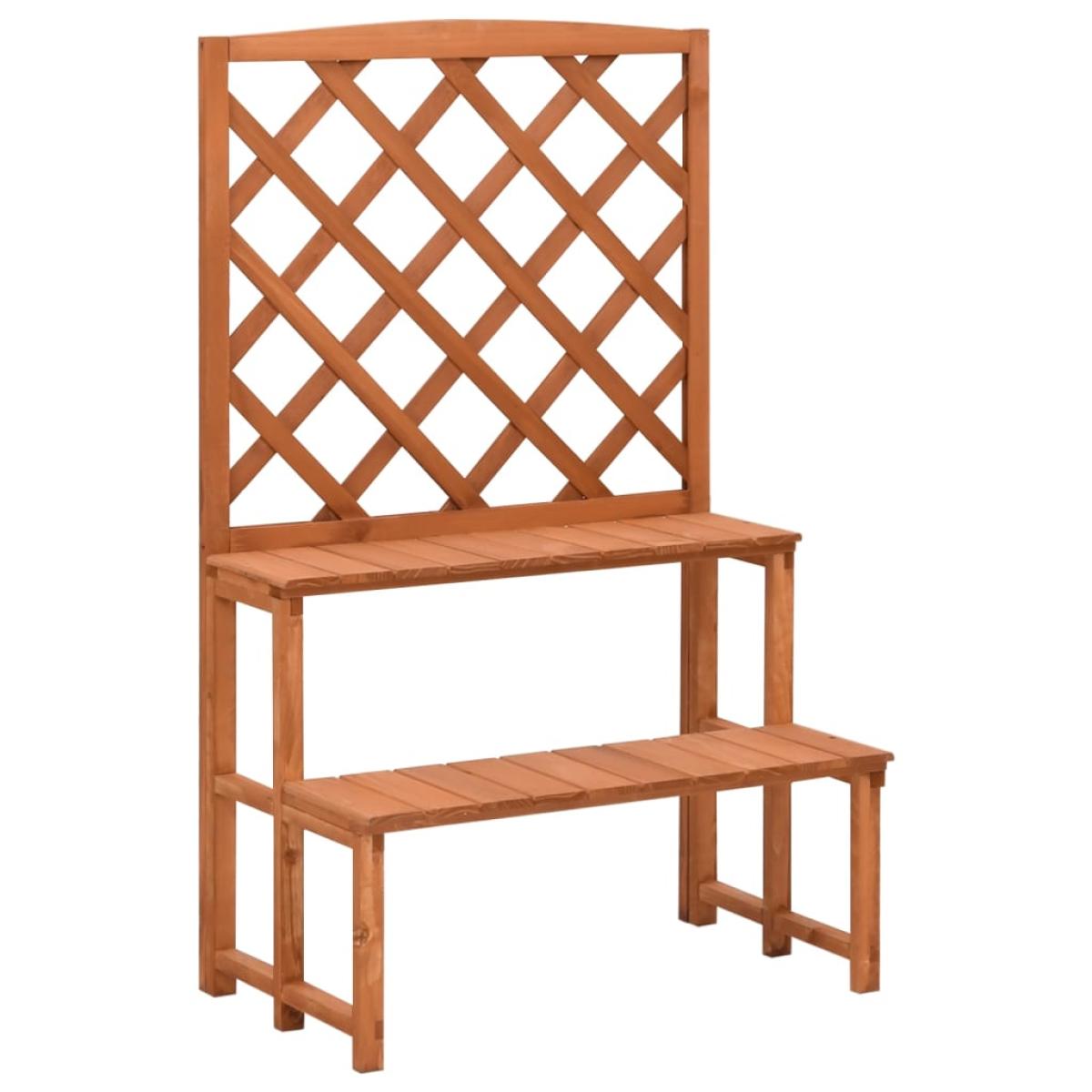 Soporte de plantas y enrejado madera de abeto 70x42x115 cm