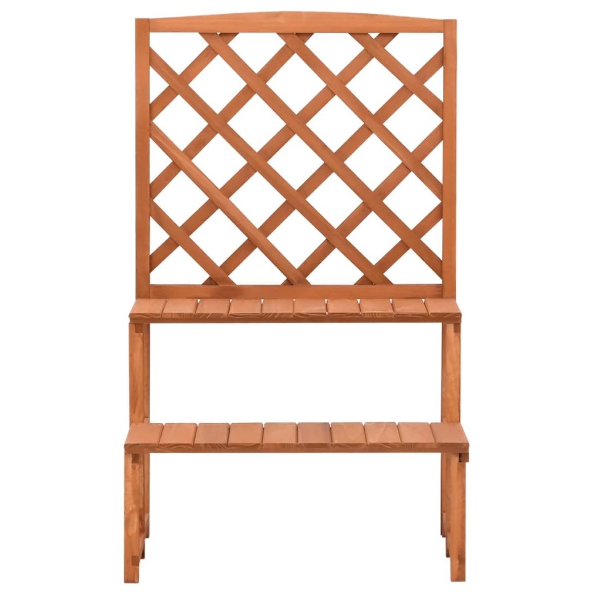 Soporte de plantas y enrejado madera de abeto 70x42x115 cm