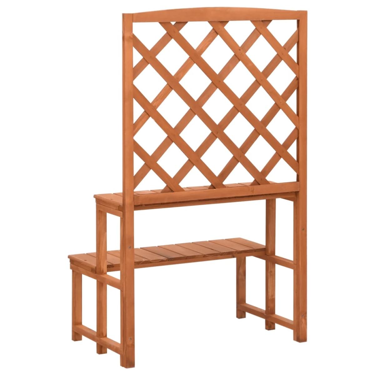Soporte de plantas y enrejado madera de abeto 70x42x115 cm